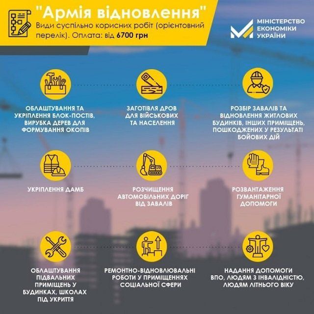 В «Армию восстановления» Украины за минималку привлекут безработных