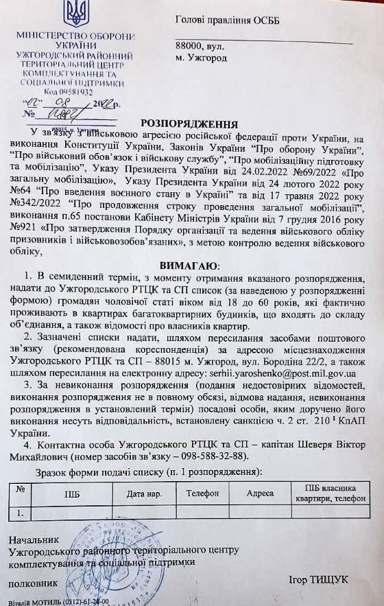 В Ужгороде началась поголовная перепись призывников