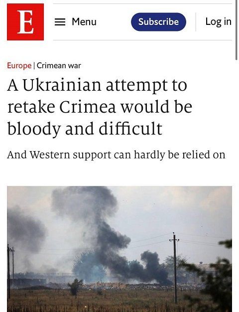  Британский The Economist проанализировал перспективы Украины вернуть Крым 