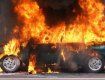 "Тріо" автомобілі пішло вогнем до неба на Закарпатті