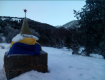 Русский в новогоднюю ночь поднял над самой высокой точкой Крыма украинский флаг